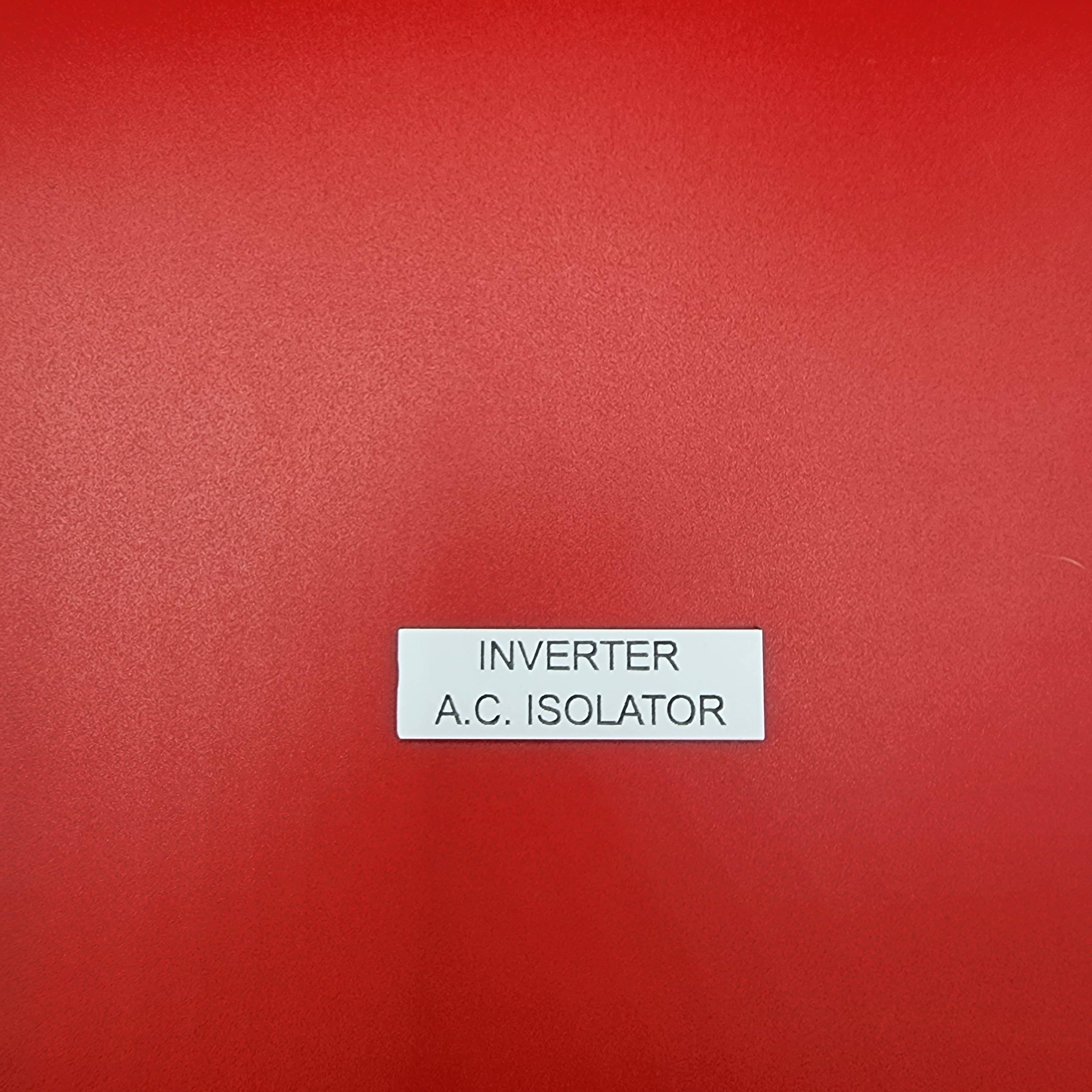 AC Isolator label for switchboard