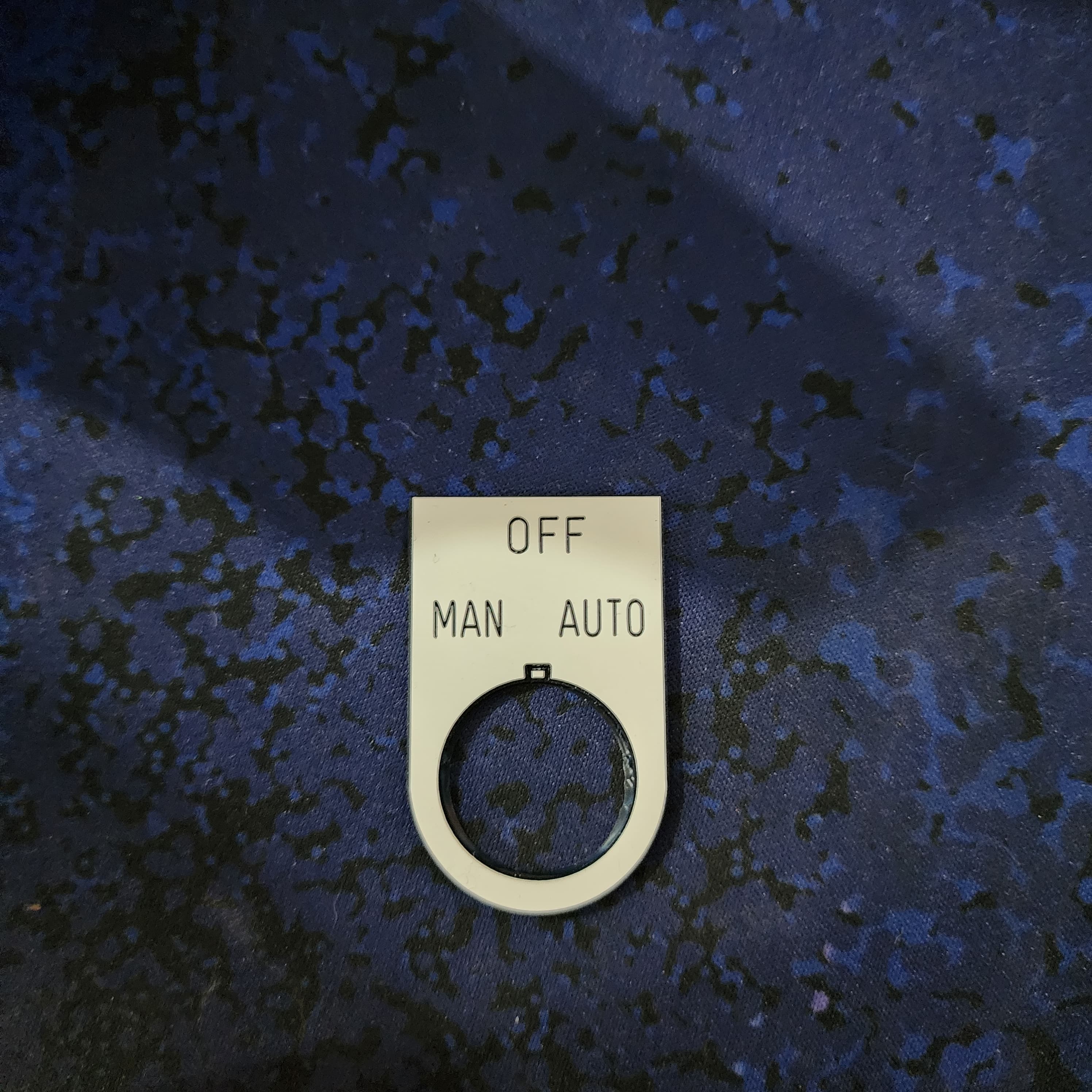 OFF MAN AUTO selector plate for switchboard