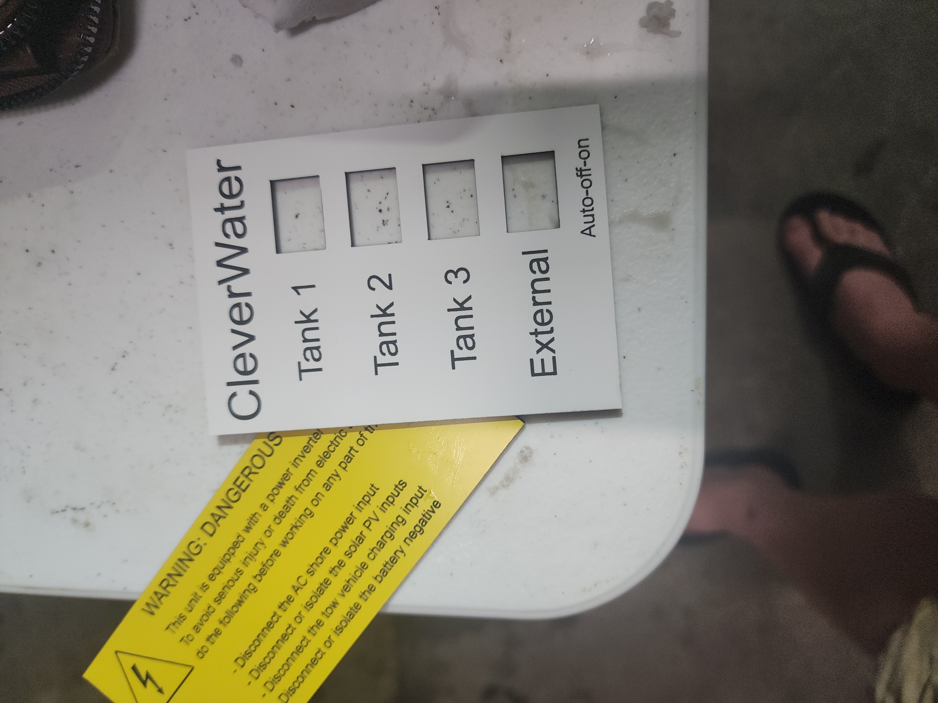 Custom industrial signs and warning labels on the RBZ 3D workshop bench